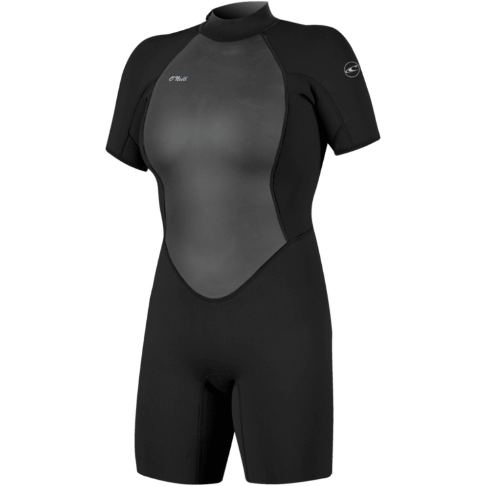 2026 O'Neill Womens Reactor-2 2mm Back Zip Shorty Wetsuit 5043B - Black / Black